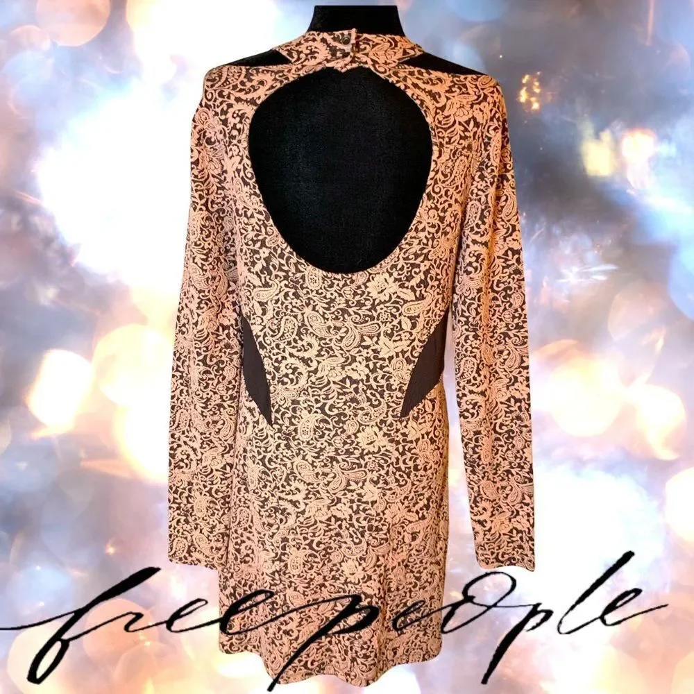 FREE PEOPLE Night Play Ginger Jacquard Dress